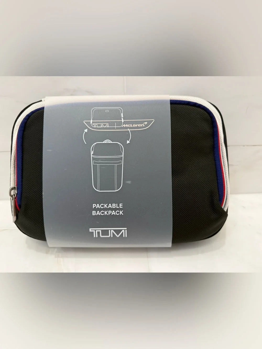 NEW Tumi MCLAREN Just in Case 17.0” Packable Backpack Bag - VINTAGE STRIPES